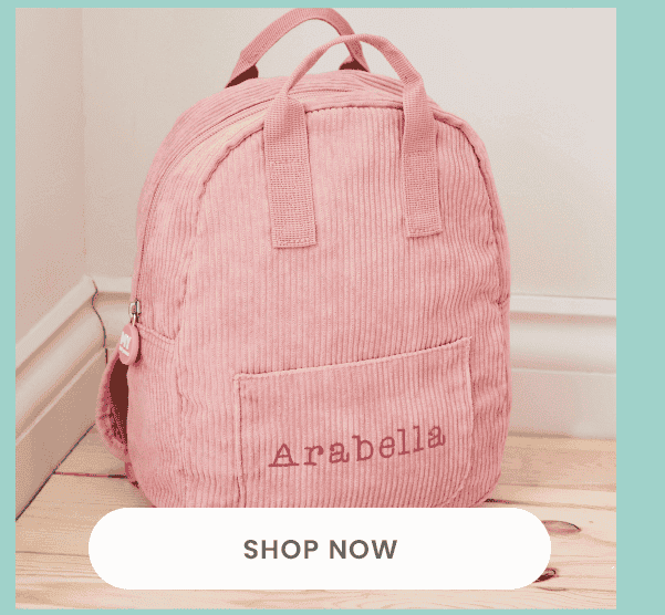 Personalised Pink Cord Mini Backpack