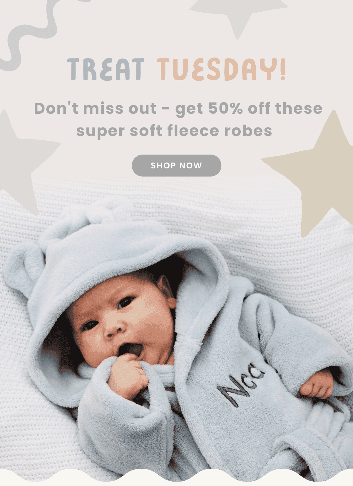 Treat Tuesday! Get 50% off these super soft fleece robes