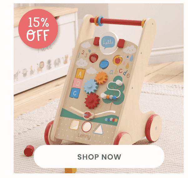 Personalised Colourful Wooden Activity Walker