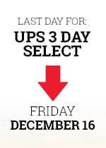 Last day for UPS 3 DAY SELECT - Friday, December 16
