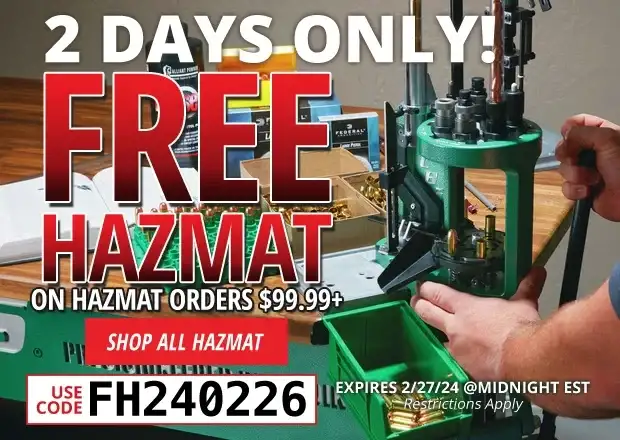 2 Days Only Free Hazmat on Hazmat Orders \\$99.99+ • Use Code 240226 • Restrictions Apply