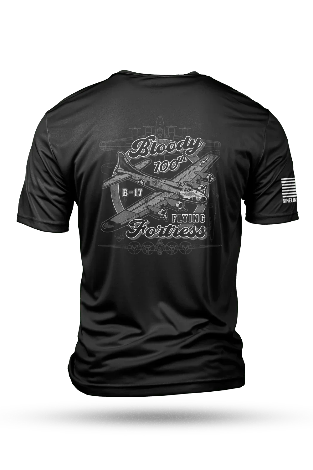 Image of Men's Moisture Wicking T-Shirt - B-17 FLYING FORTRESS SCHEMATIC