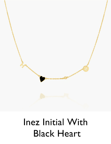 Inez Initial with Black Heart