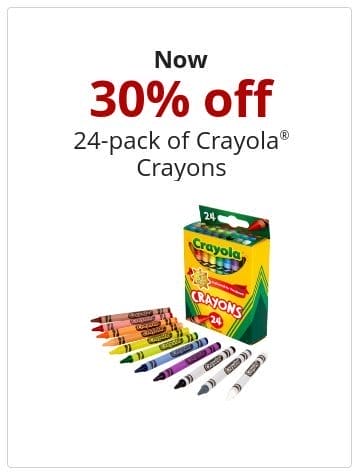 Now 30% off 24-pack of Crayola® Crayons