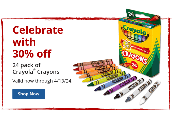 Celebrate National Crayon Day - Get 30% off Crayola's 24 pack