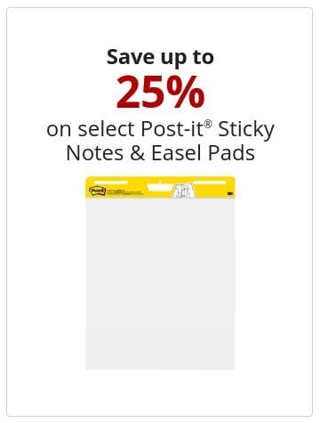 Save up to 25% on select Post-it® Sticky Notes & Easel Pads