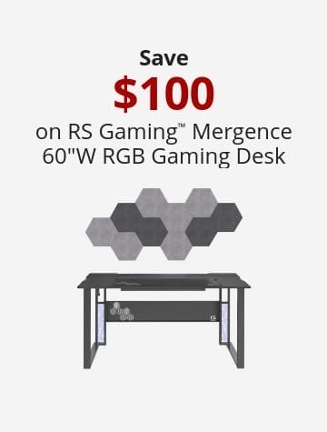 Save 100 on RS Gaming™ Mergence 60&#x22;W RGB Gaming Desk