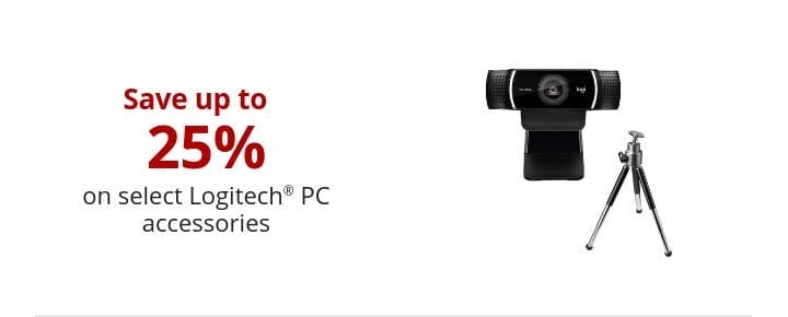 Save up to 25% on select Logitech PC accessories
