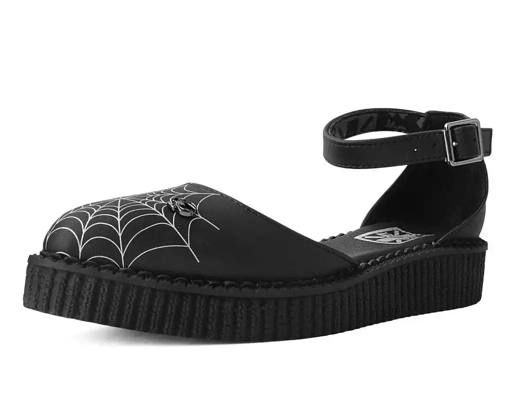 Image of Black Pointed Spiderweb Glow Sandal