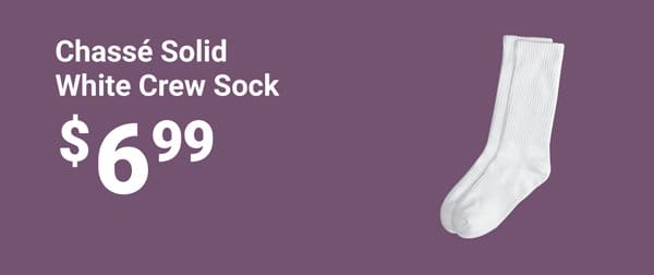 CHASSE SOLID WHITE CREW SOCK