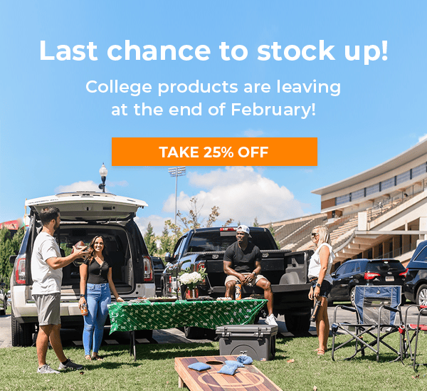 Collegiate products leaving at the end of February!