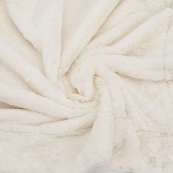 Faux Fur Oversized Throw, Ivory