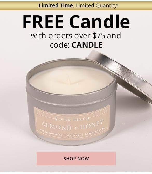 FREE Candle with orders over \\$75 and code: CANDLE