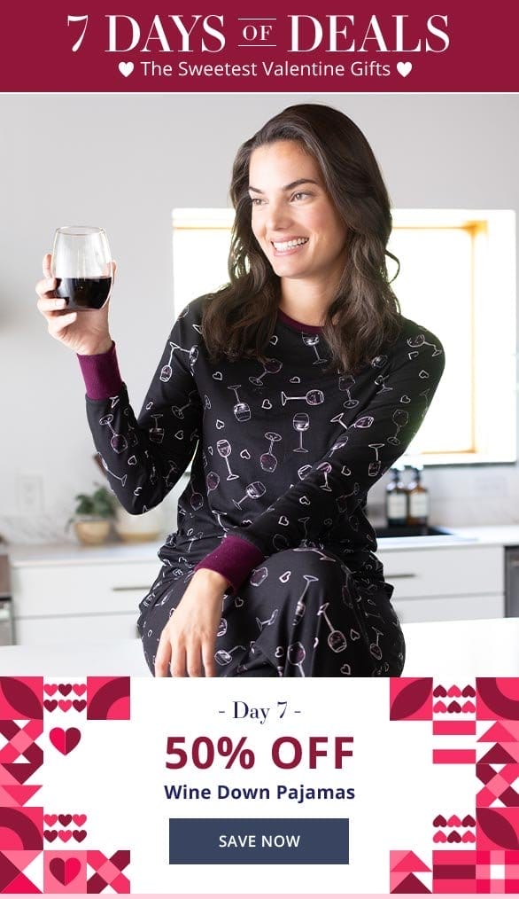 7 Days Of Deals 50% OFF Wine Down Pajamas