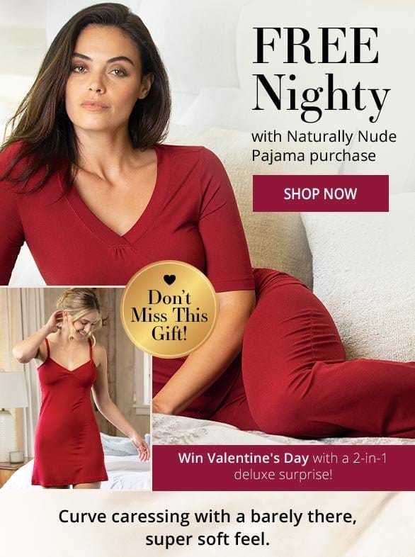 Naturally Nude PJ & Nighty Gift Set - Ruby Red