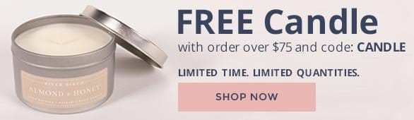 FREE Candle with orders over \\$75 and code: CANDLE