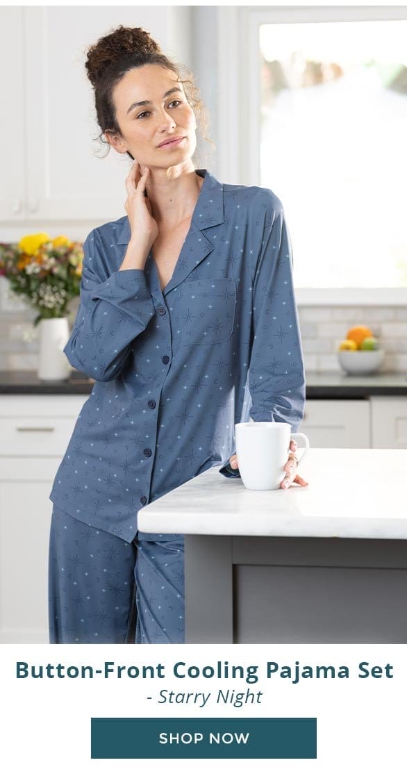 Button-Front Cooling Pajama Set