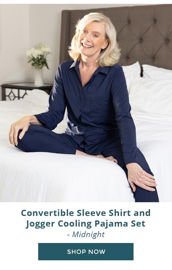 Convertible Sleeve and Jogger Cooling Pajama Set - Midnight