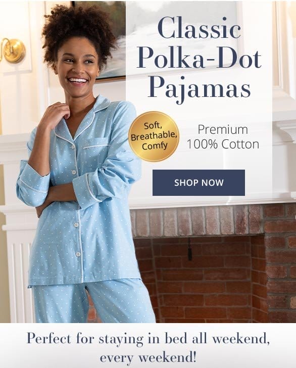 Classic Polka-Dot Boyfriend Pajamas - Blue
