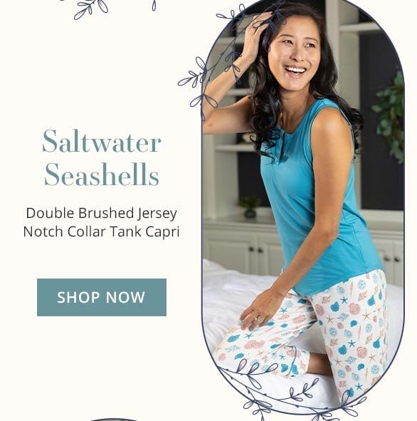 Saltwater Seashells Tank Capri Pajamas