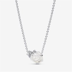 White Rose in Bloom Collier Necklace