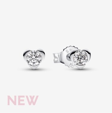 Pandora Talisman Sterling Silver Lab- grown Diamond Heart Earrings
