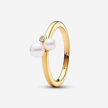 Duo Treated Freshwater Cultured Pearls Ring