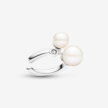 Duo Treated Freshwater Cultured Pearls Ear Cuff