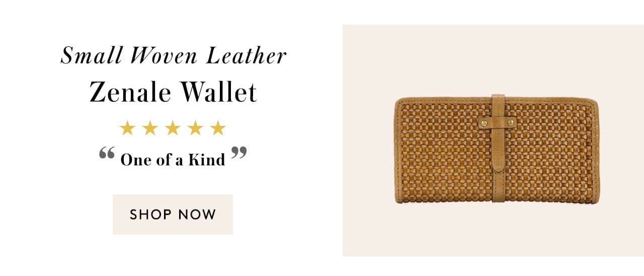 Small Woven Leather, Zenale Wallet. 5 Stars. "One of a Kind" Shop Now