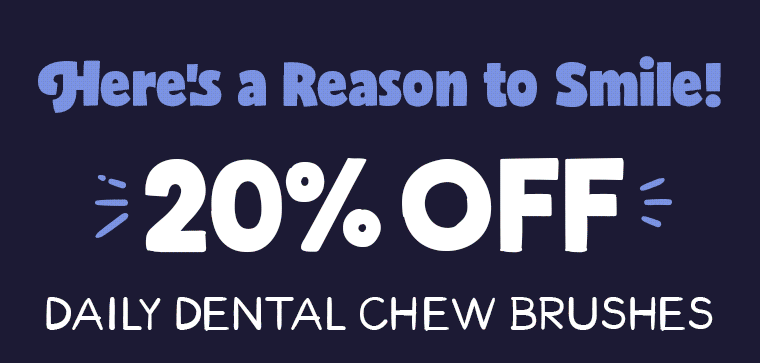 20% off daily dental chew brushes