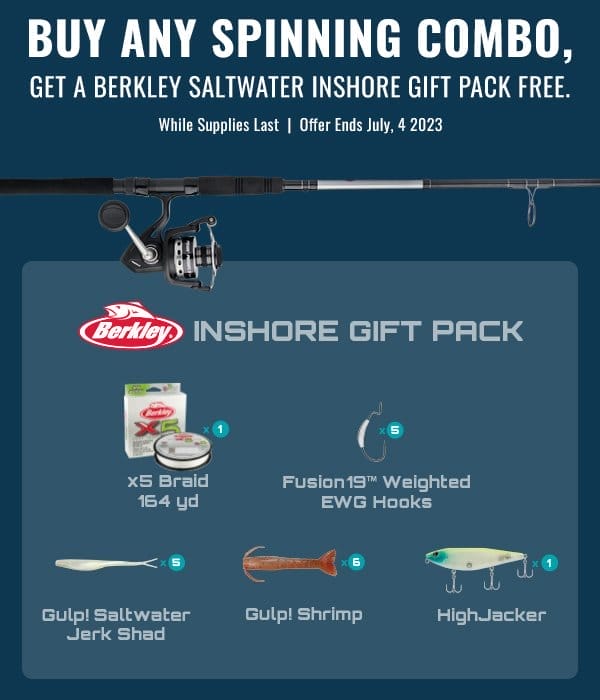 GET A FREE INSHORE GIFT PACK WITH ANY SPINNING ROD COMBO!