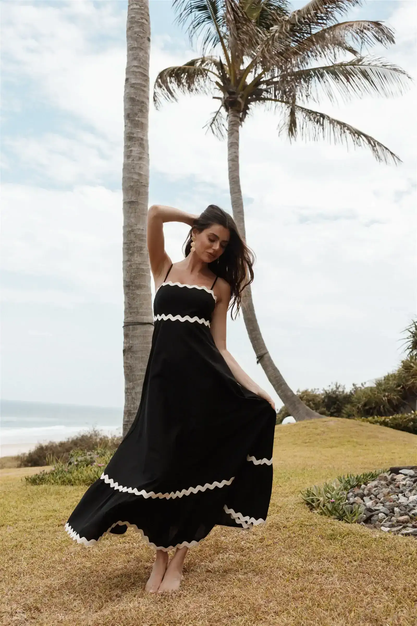 Image of Yana Maxi Dress - Black Cream