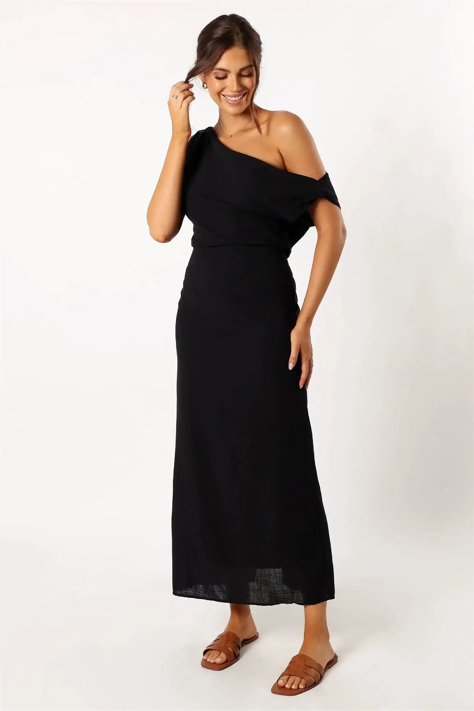 Image of Cosma Off Shoulder Maxi Dress - Black