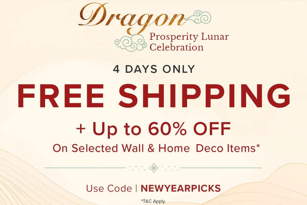 FREE SHIPPING + Up to 60% OFF
