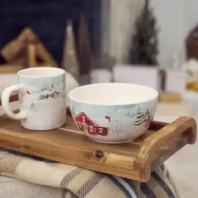 Pier 1 Home for Christmas Set of 4 Cereal Bowls