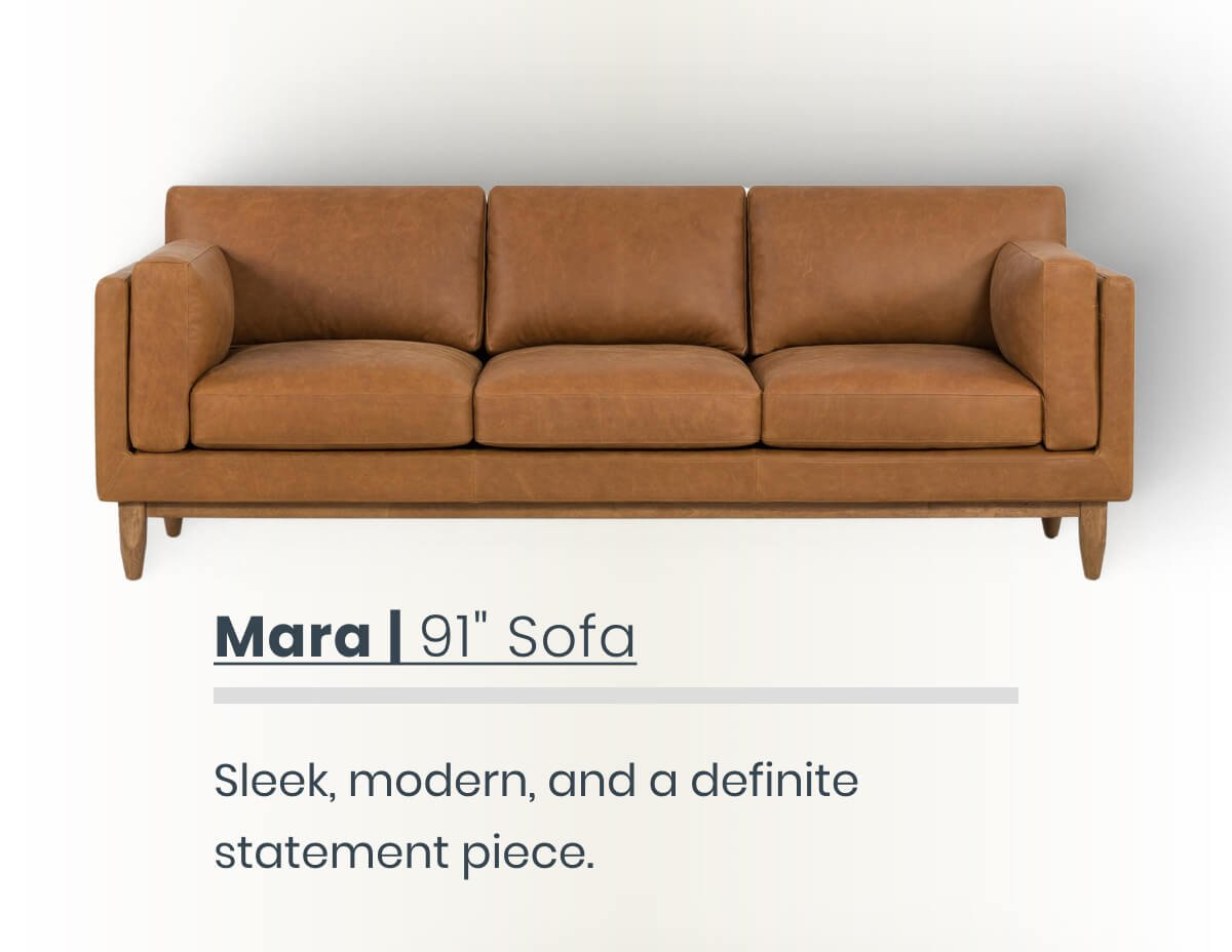 Mara | 91" Sofa Sleek, modern, and a definite statement piece.