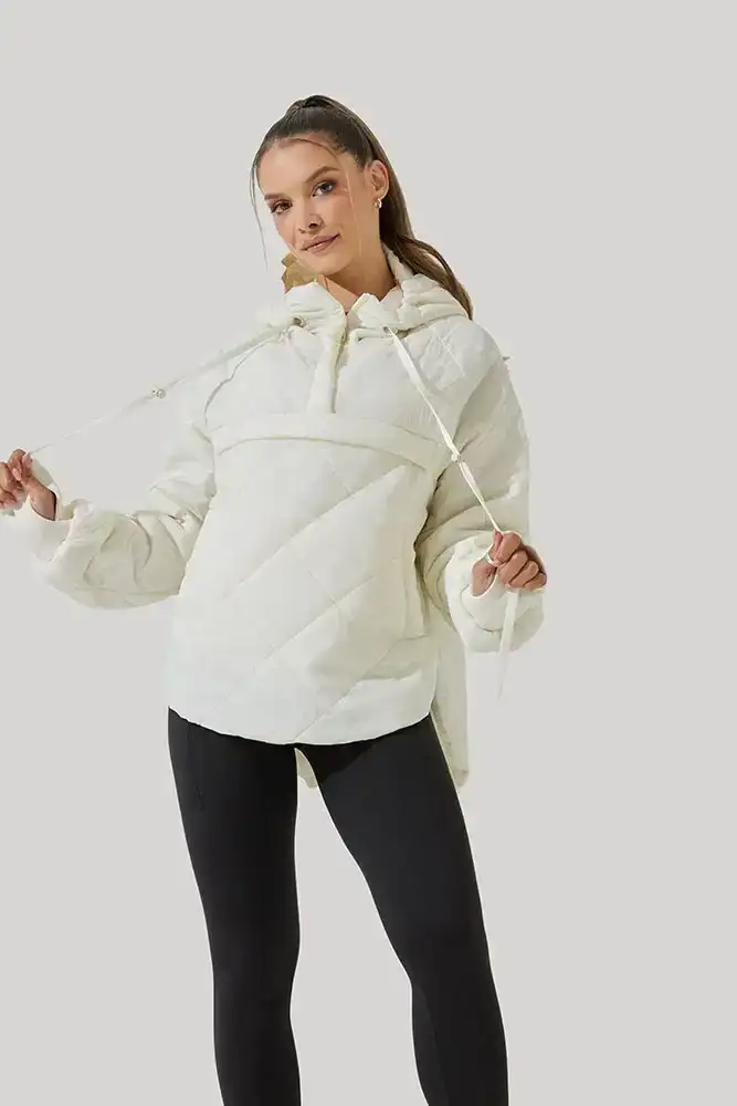 Image of Pillow Packable Puffer Jacket - Coconut Cream