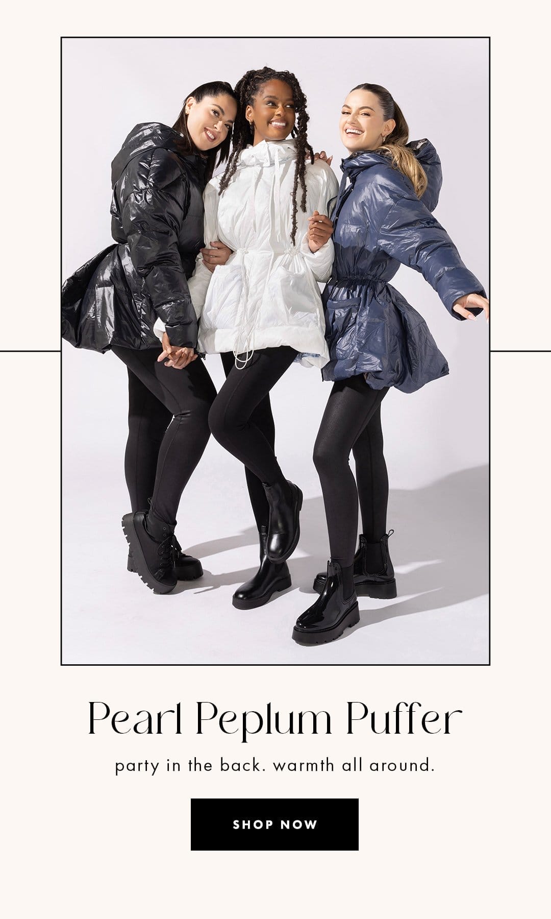 Shop Pearl Peplum Puffer