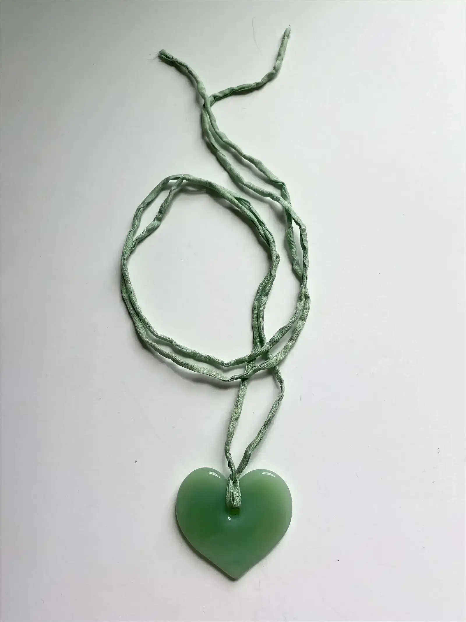 Image of Green Jade Heart Necklace