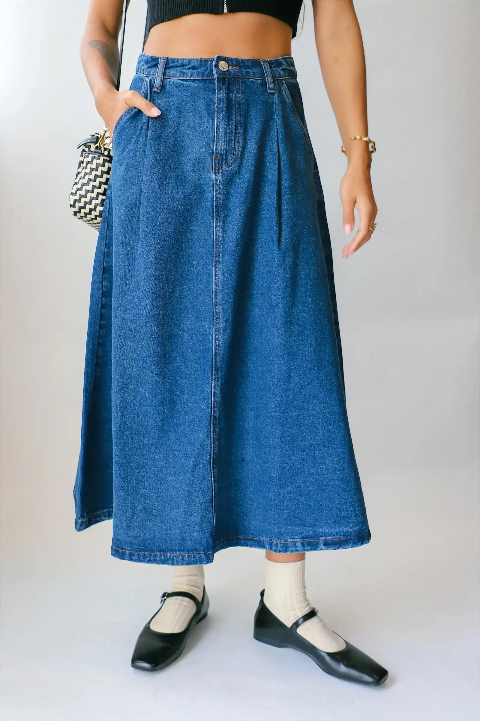 Image of Washed Blue Bonnie Skirt