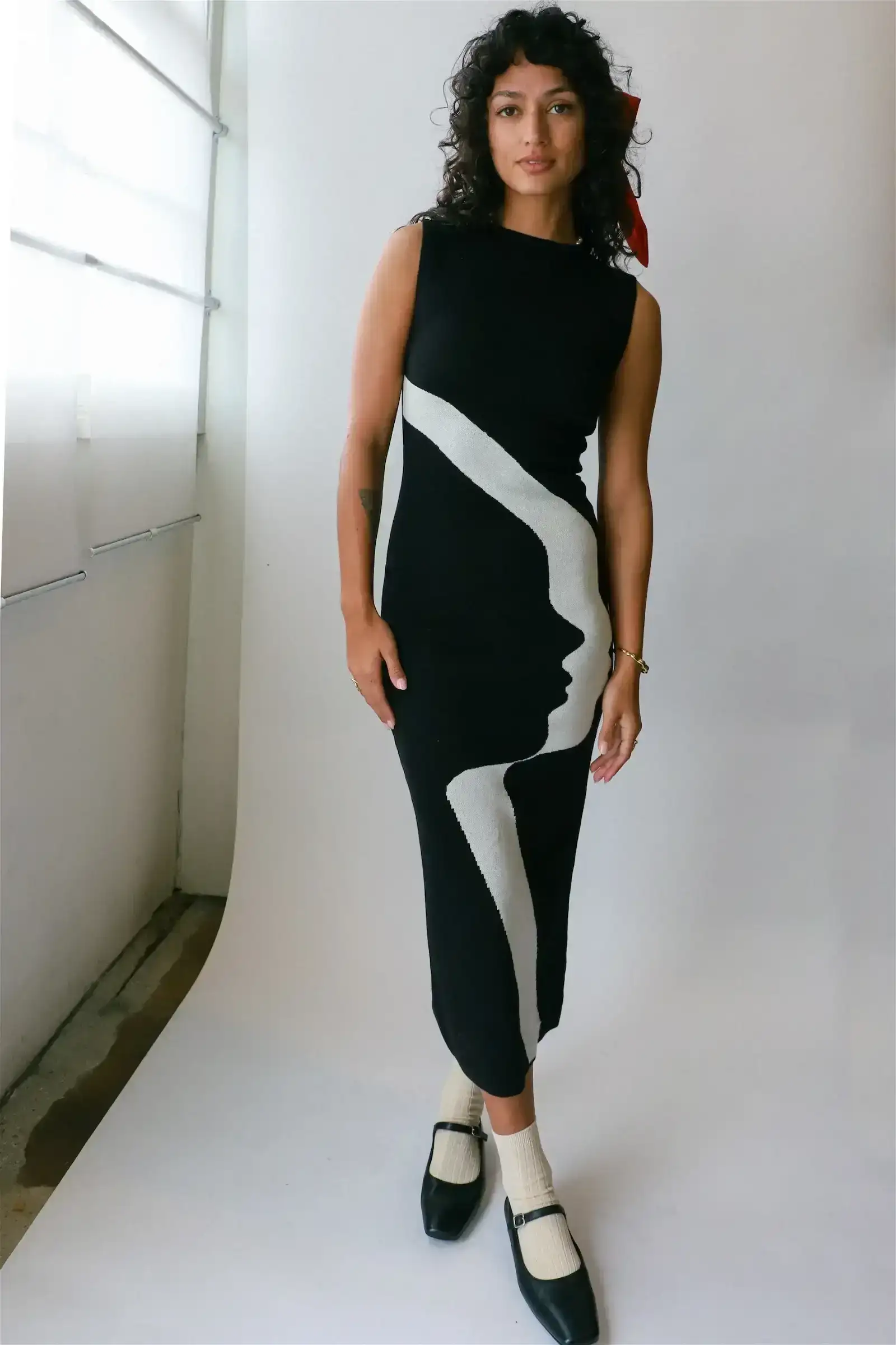 Image of Black + Cream Juliette Maxi Dress