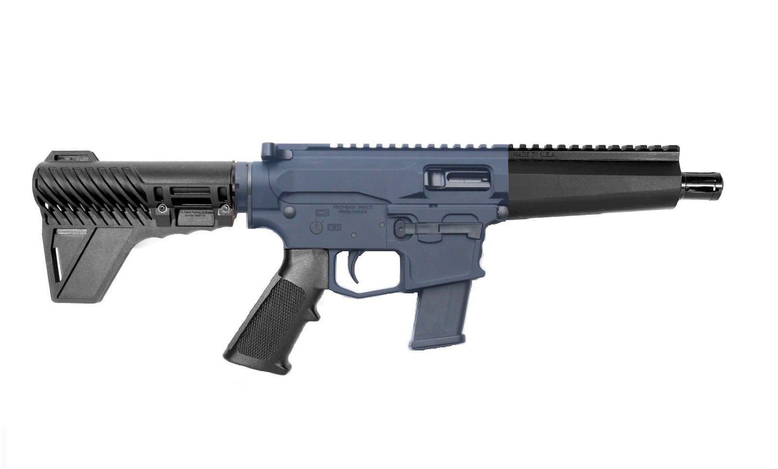 Image of P2A PATRIOT 5.5" 10mm 1/16 Pistol Caliber Melonite Pistol - MP5 Style - GRAY/BLK