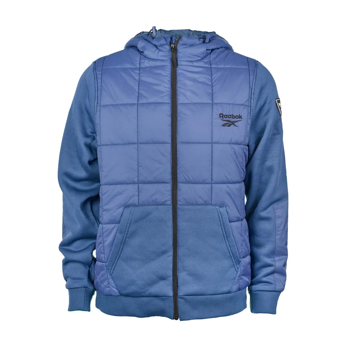 Image of Reebok Men's Mixed Media Jacket with Tricot Sleeve