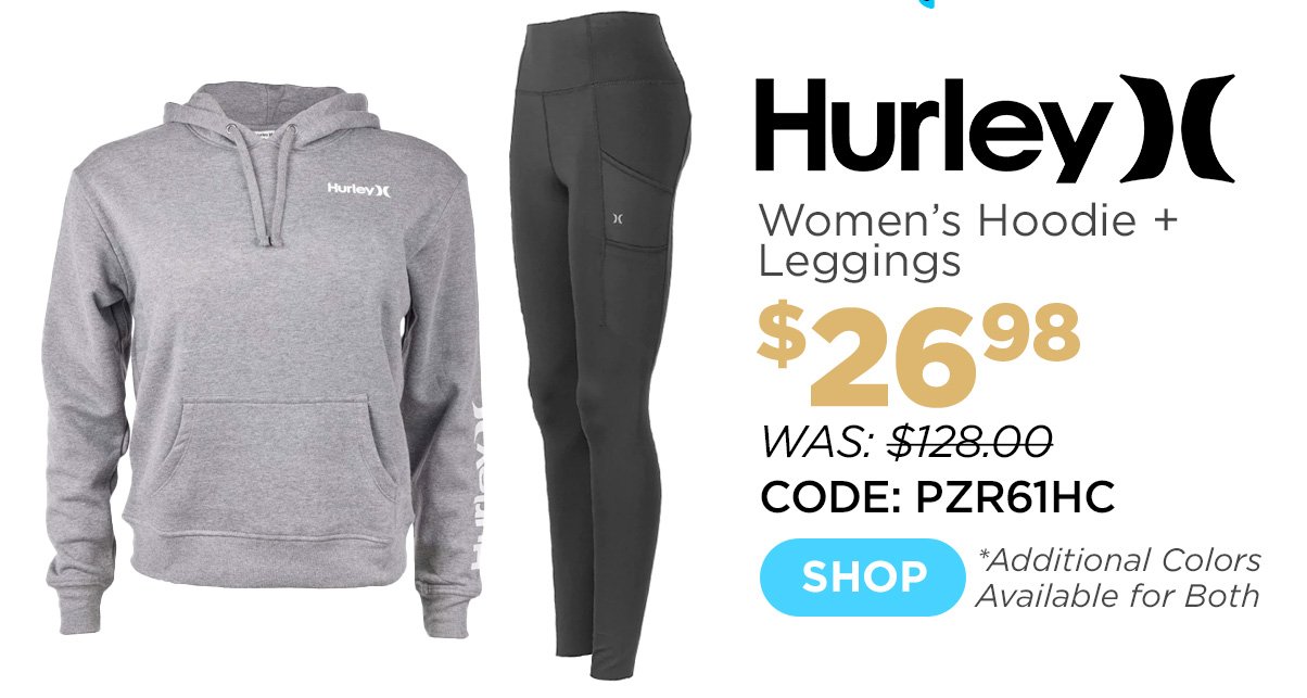 Hurley Women's Pullover Hoodie + Hurley Women's Raw Edge Legging