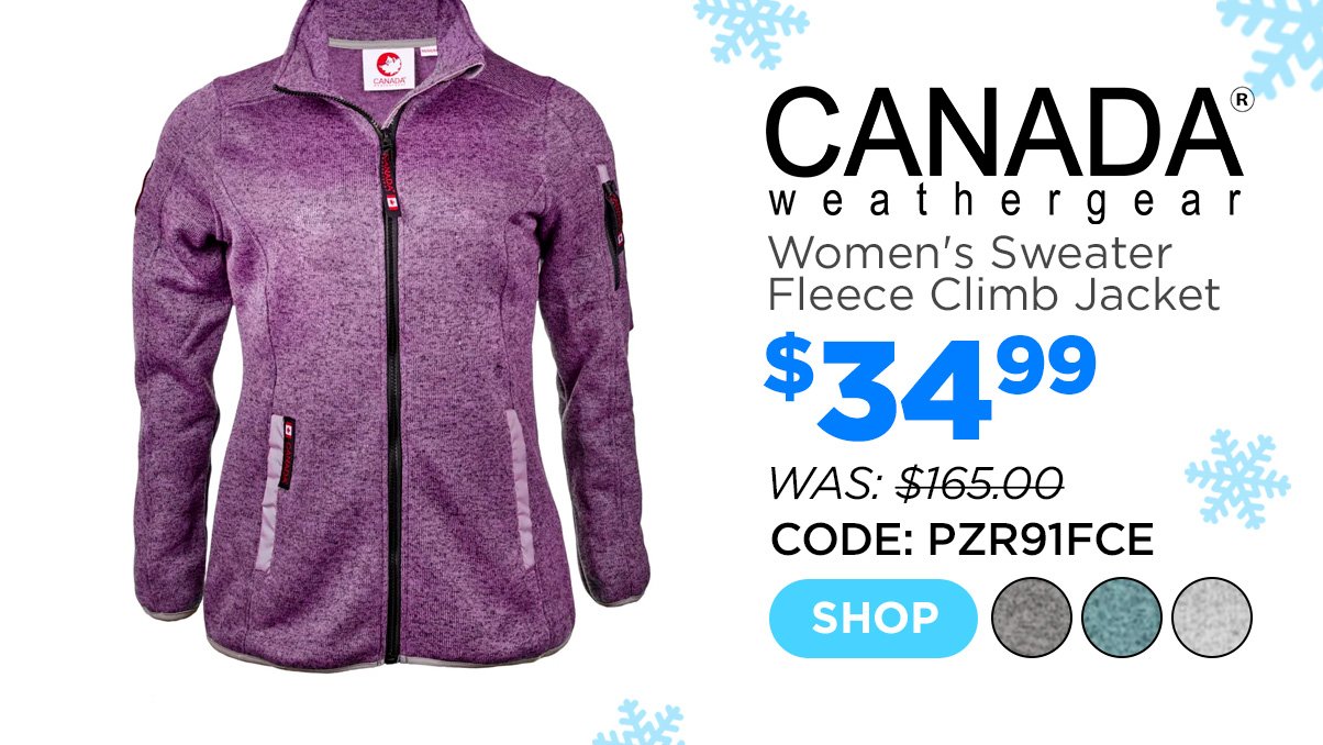 Canada Weather Gear Women's Sweater Fleece Climb Jacket