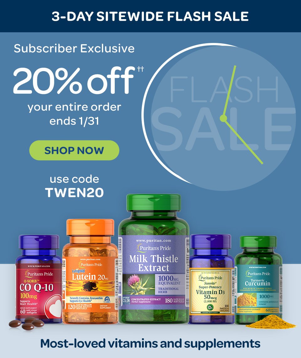3-Day Sitewide Flash Sale. 20% off†† your entire order. Ends 1/31/2024, Shop now. Use code TWEN20.