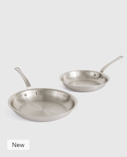 5-Ply Stainless Steel Cookware Frying Pan Set: 10 & 12