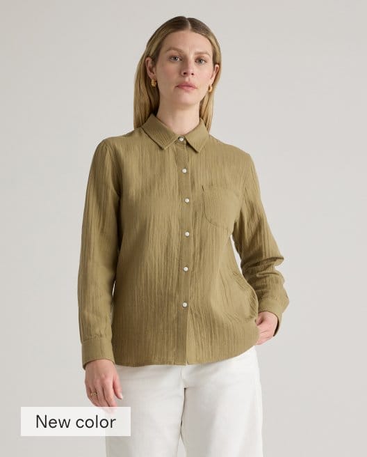 100% Organic Cotton Gauze Long Sleeve Shirt