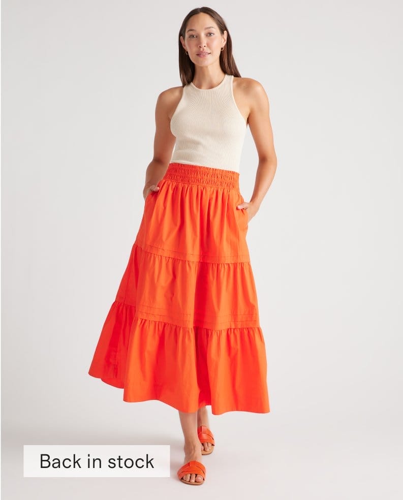 100% Organic Cotton Tiered Maxi Skirt
