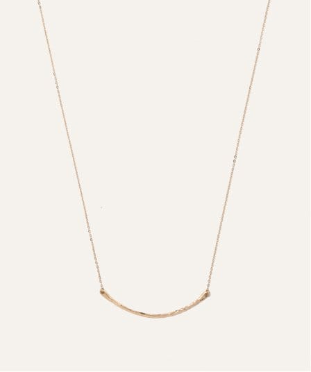 14k Gold Hammered Curve Necklace